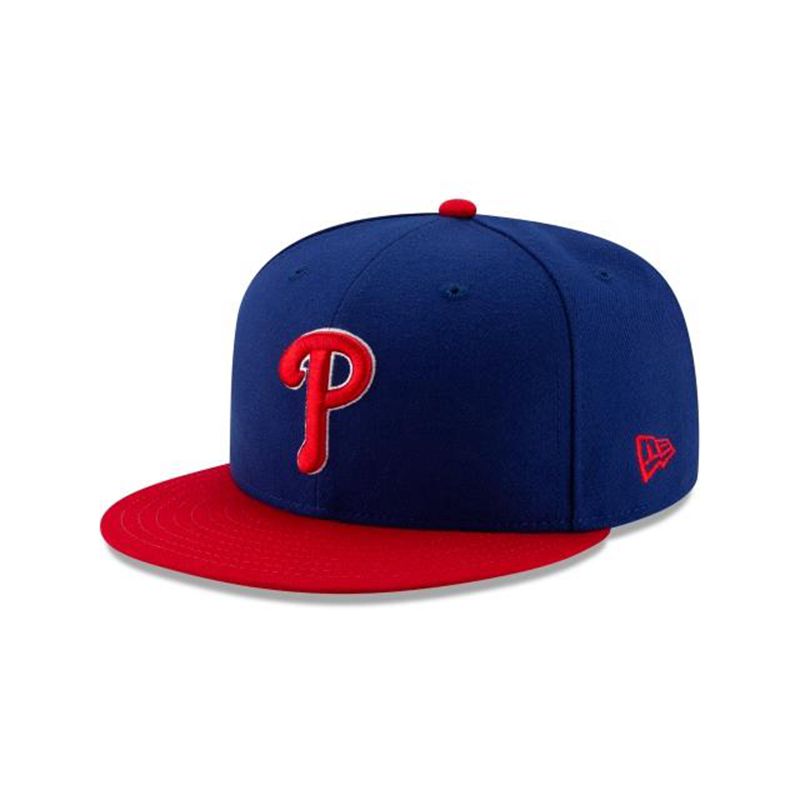 MLB Philadelphia Phillies Authentic Collection 59Fifty Fitted (XGV1826) - Blue New Era Caps